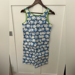 Lilly Pulitzer Green Trim Elephant Print Dress